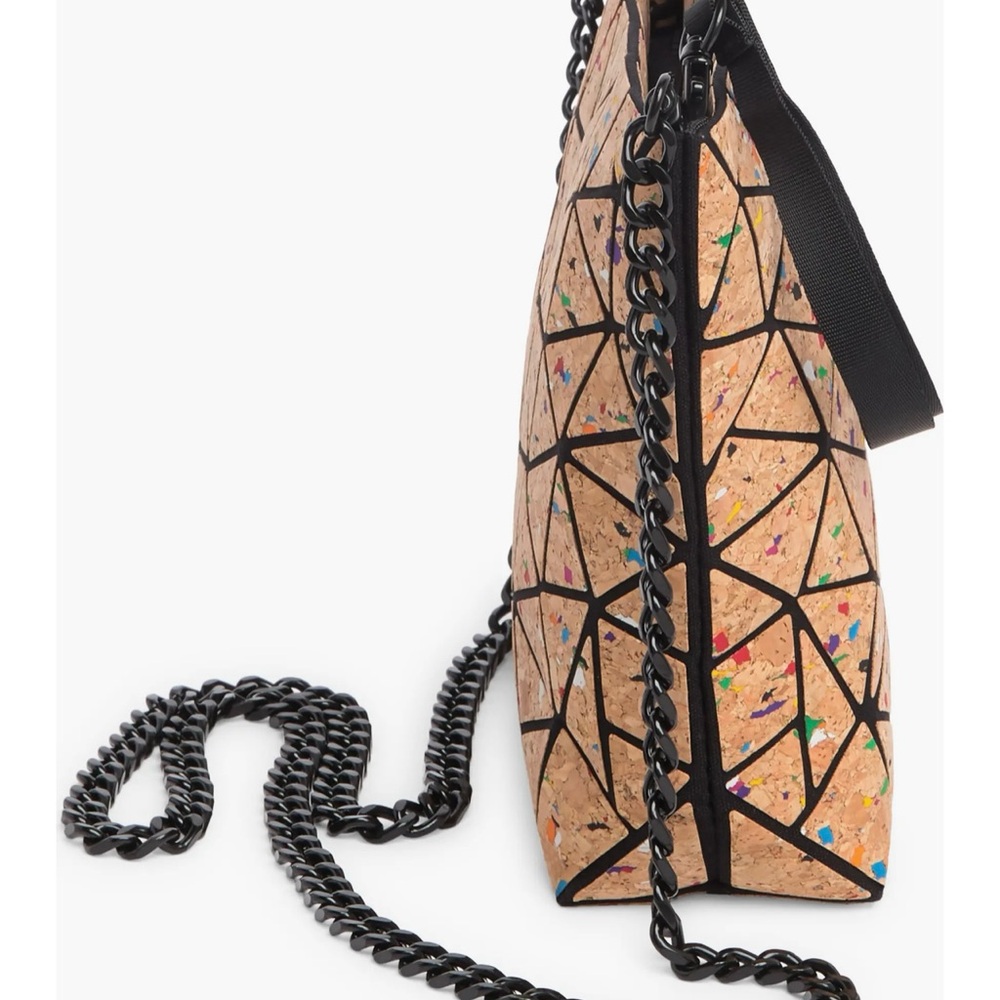 Patrizia Luca Cork Clutch with Black Geometric Design. Slanted triangle NWT - Picture 10 of 11